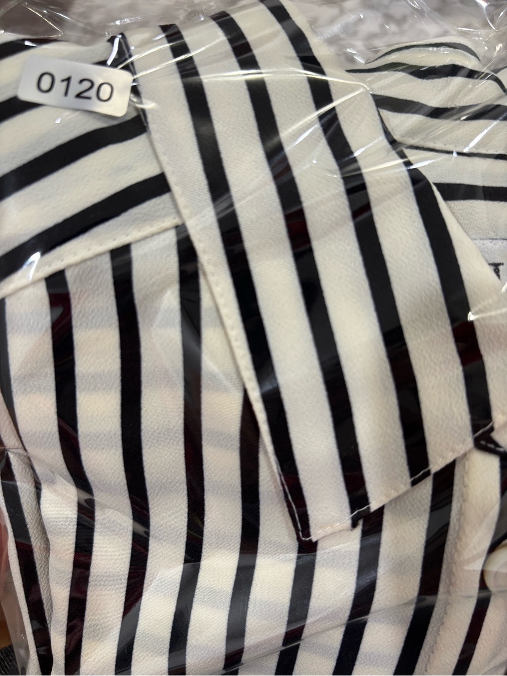 Chaus Cream and Black Striped Button-Up Blouse - Picture 15 of 15